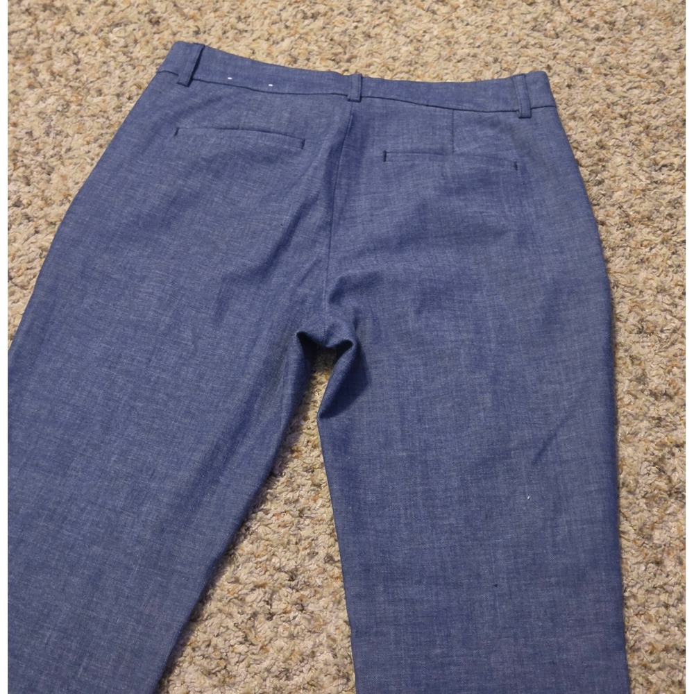 Express Stretch Mid-Rise Columnist Barely Bootcut Pants Women's 8 Blue Stretch - Picture 9 of 10